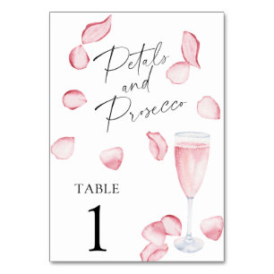 Rose Prosecco - wedding table number