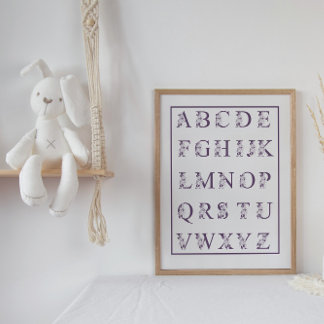 Rose Purple Alphabet Poster