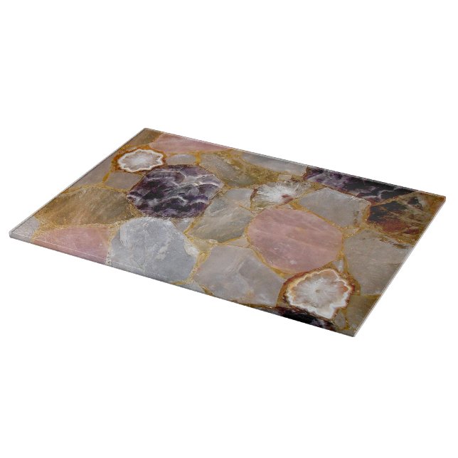 Rose Quartz Amethyst Geode  Cutting Board (Corner)