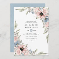Rose Quartz and Serenity Blue Floral Bridal Shower