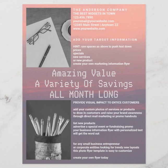 Rose Quartz And Serenity Pink Purple 2 Photo Flyer (Front)