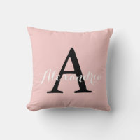 Rose Quartz Blush Baby Pink Solid Colour Monogram