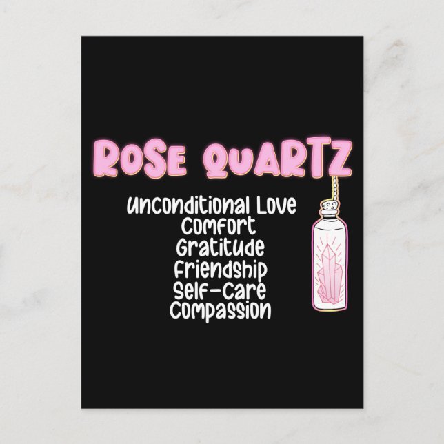 Rose Quartz Chakra Celestial Spirituality Gemstone Postcard (Front)