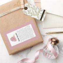 Rose Quartz Crystal Meaning Jewellery Package Labe