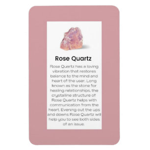 Rose Quartz Crystal Meaning Jewelry Display Sign Magnet