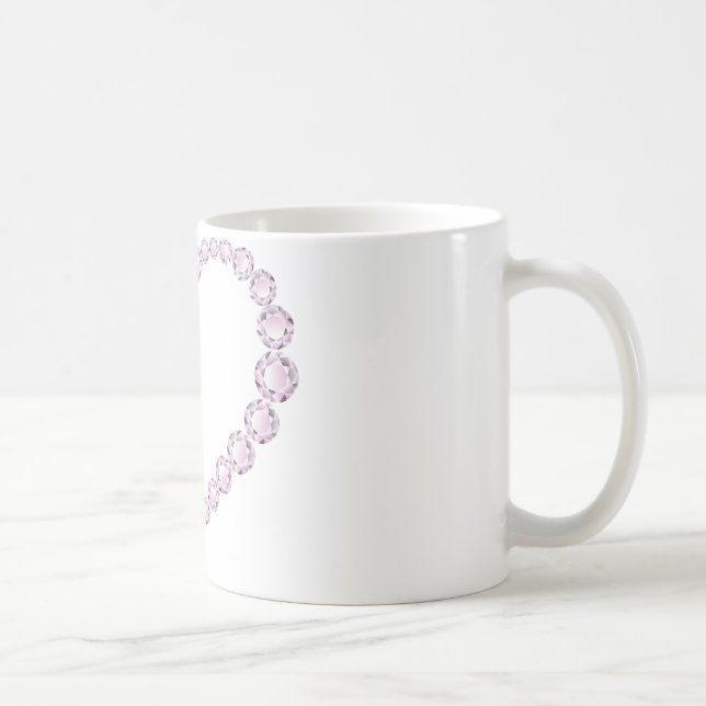 Rose Quartz Gem Heart Coffee Mug (Right)