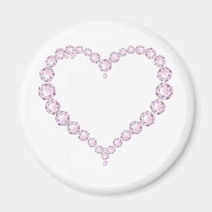 Rose Quartz Gem Heart Magnet