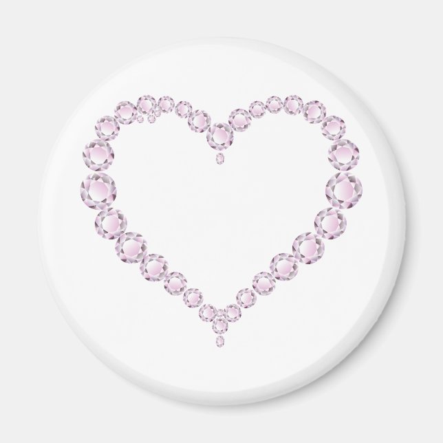 Rose Quartz Gem Heart Magnet (Front)