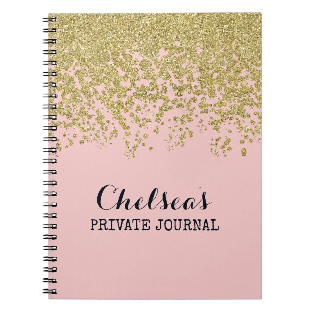 Rose Quartz Glam Chelsea Notes Spiral Notebook (Front)