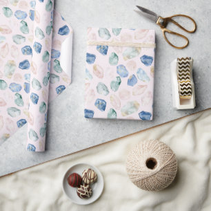 Rose Quartz Lapis Lazuli Crystals Wrapping Paper