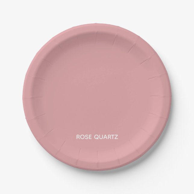 Rose Quartz pink color name Paper Plate (Front)