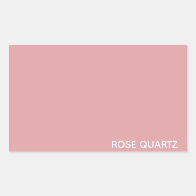 Rose Quartz pink color name Rectangular Sticker (Front)