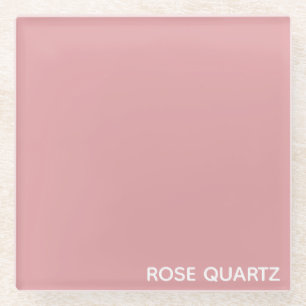 Rose Quartz pink colour name Glass Coaster