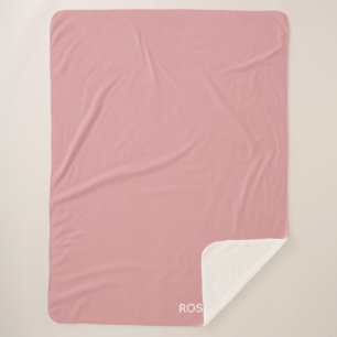 Rose Quartz pink colour name Sherpa Blanket