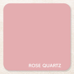 Rose Quartz pink colour name Square Paper Coaster
