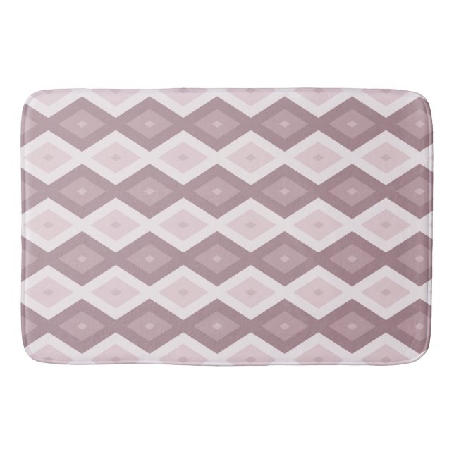 Rose quartz pink diamond pattern bath mat (Front)