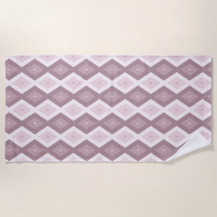 Rose quartz pink diamond pattern beach towel