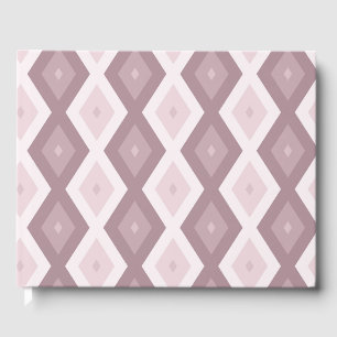 Rose quartz pink diamond pattern guest book