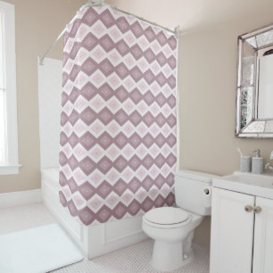 Rose quartz pink diamond pattern shower curtain