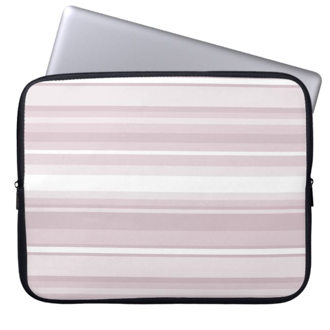Rose quartz pink stripes laptop sleeve (Front)