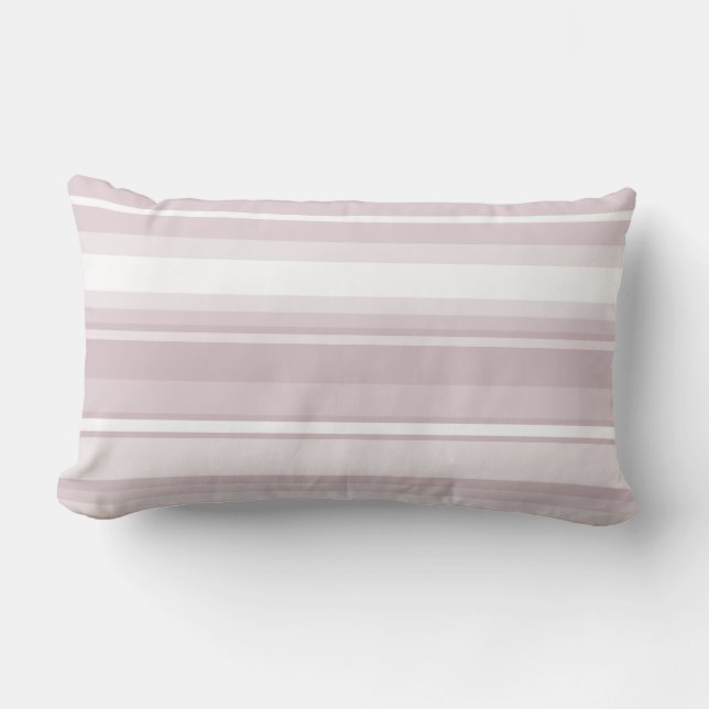 Rose quartz pink stripes lumbar cushion (Front)