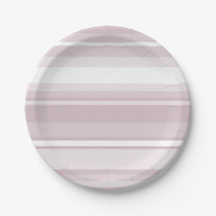 Rose quartz pink stripes paper plate