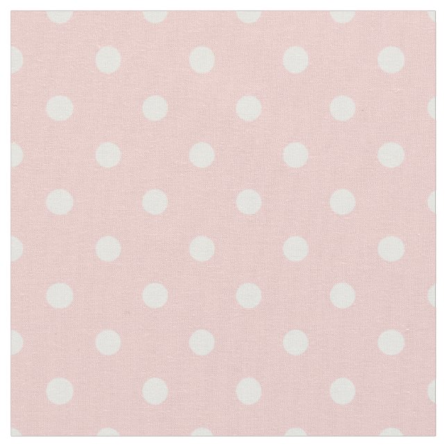 Rose Quartz Pink & White Polka Dot Fabric (Close Up)