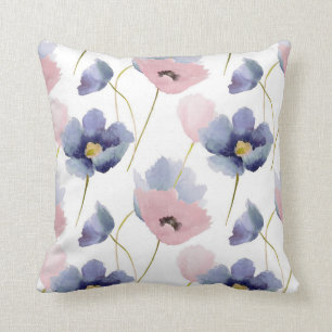 Rose Quartz & Serenity Floral Pattern Cushion
