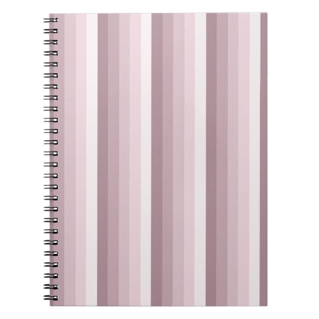Rose quartz shadow stripes notebook (Front)