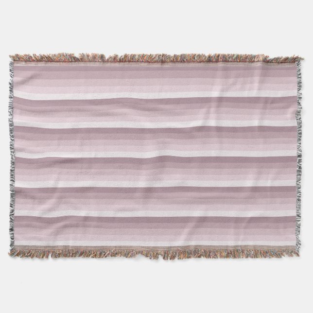 Rose quartz shadow stripes throw blanket (Front)