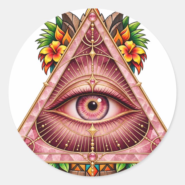 Rose Quartz Triangle Sticker (Front)