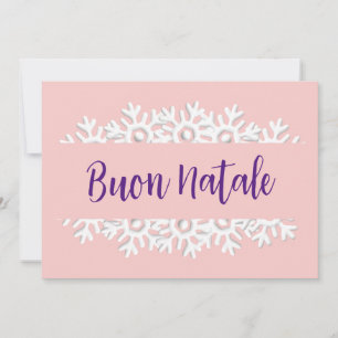 Rose Quartz, Violet and White Buon Natale Holiday Card