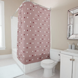 Rose, Red and White dots Shower Curtain