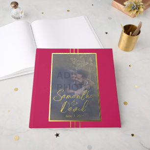 Rose Red Photo Wedding Foil Guest Book