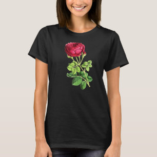 Rose Red Vintage Beautiful Floral Flower T-Shirt