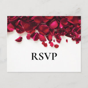 Rose Red Wedding Meal Choices Rsvp Invitation Postcard