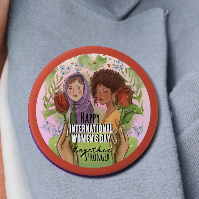 Rose Red Womens Day Button I Stronger together (Rose Red Womens Day Button I Stronger together)