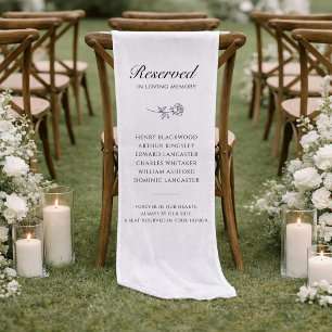 Rose Reserved Wedding Memorial Chair Banners Short Table Runner