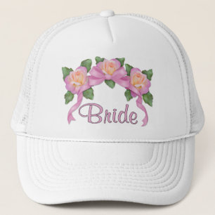 Rose Ribbon Wedding - Bride Trucker Hat