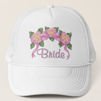 Rose Ribbon Wedding - Bride Trucker Hat