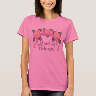 Rose Ribbon Wedding - Maid of Honour T-Shirt