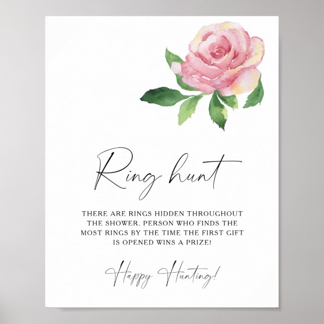 Rose - Ring hunt bridal shower game Poster (Front)