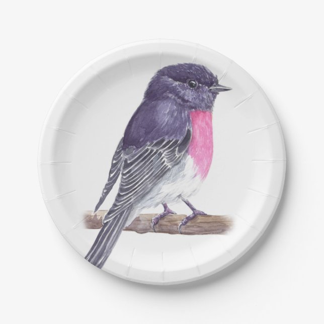Rose robin paper plate (Front)