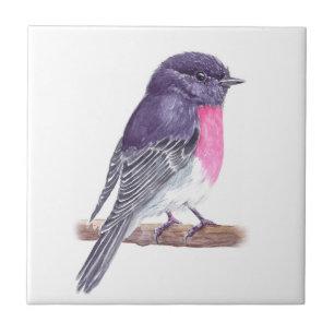 Rose robin tile