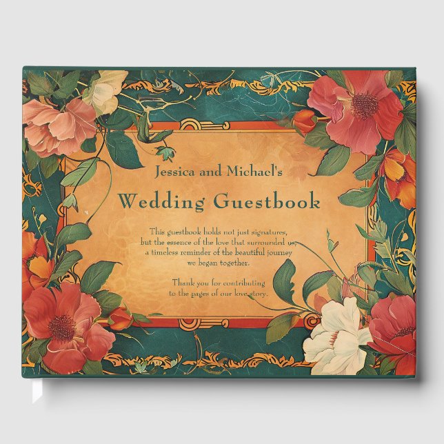 🌹 Rose Romance: Art Nouveau Splendour Guest Book (Front)