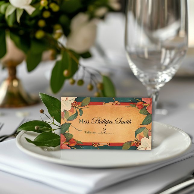 🌹 Rose Romance: Art Nouveau Splendour Place Card ( Rose Romance: Art Nouveau Splendor collection - customizable place card)