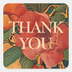 🌹 Rose Romance: Art Nouveau Splendour Square Sticker