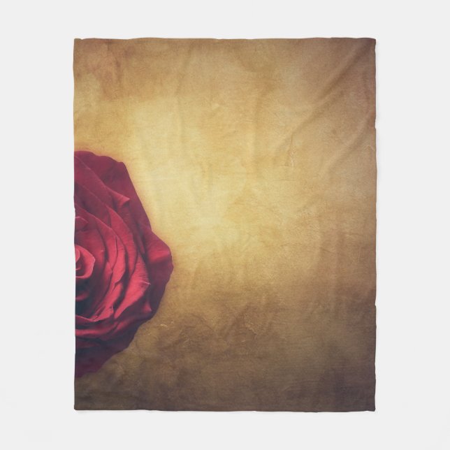 Rose rose bloom abstract romantic fleece blanket (Front)