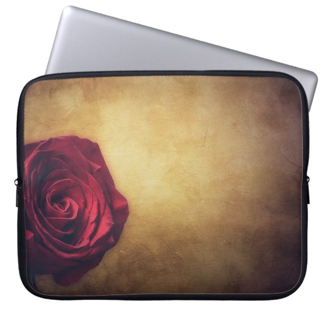 Rose rose bloom abstract romantic laptop sleeve (Front)
