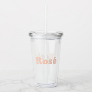 "Rose" Rose light pink clear Acrylic Tumbler